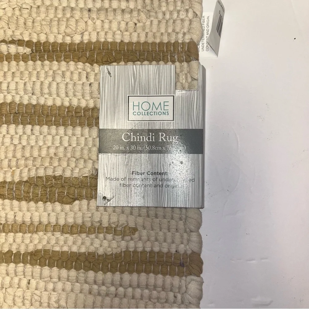 Chindi‎ Striped Tan and Cream Rug 20”x30”